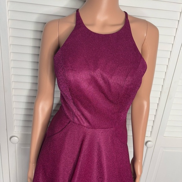 JVN By Jovani Elegant Evening Gown in Dark Pink Size 0 - Picture 2 of 8